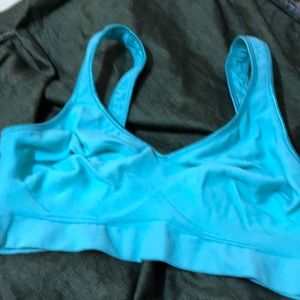 Blue sports bra